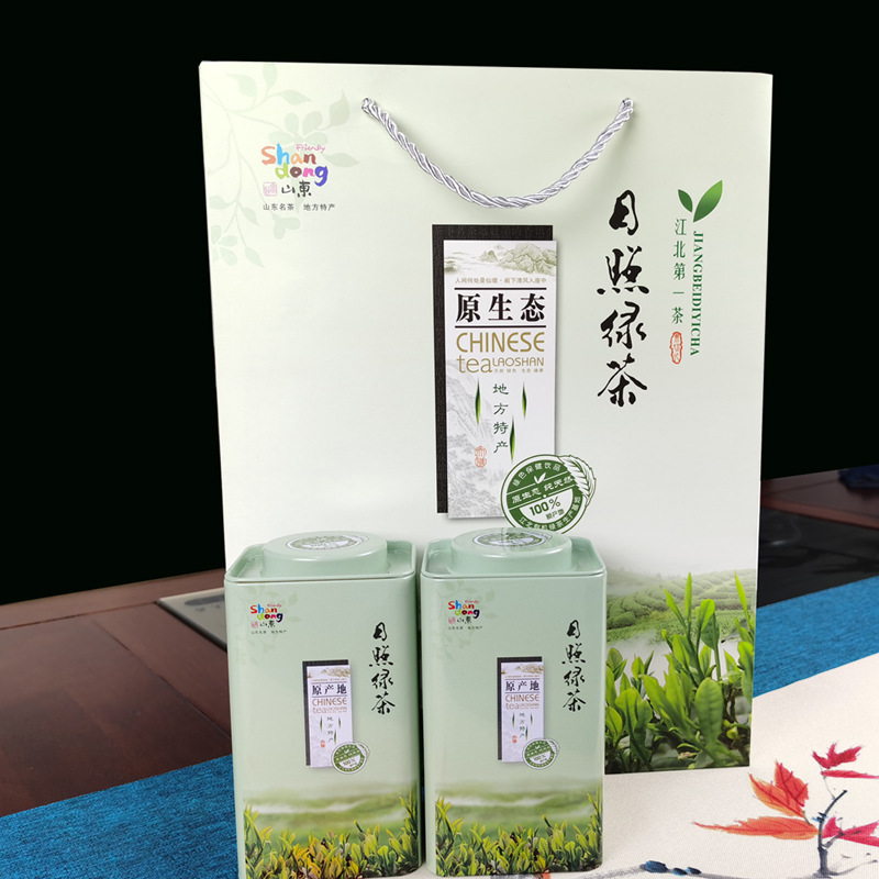 日照绿茶礼盒2023新茶春茶茶节日云雾炒青香浓香板栗送礼灌装500g