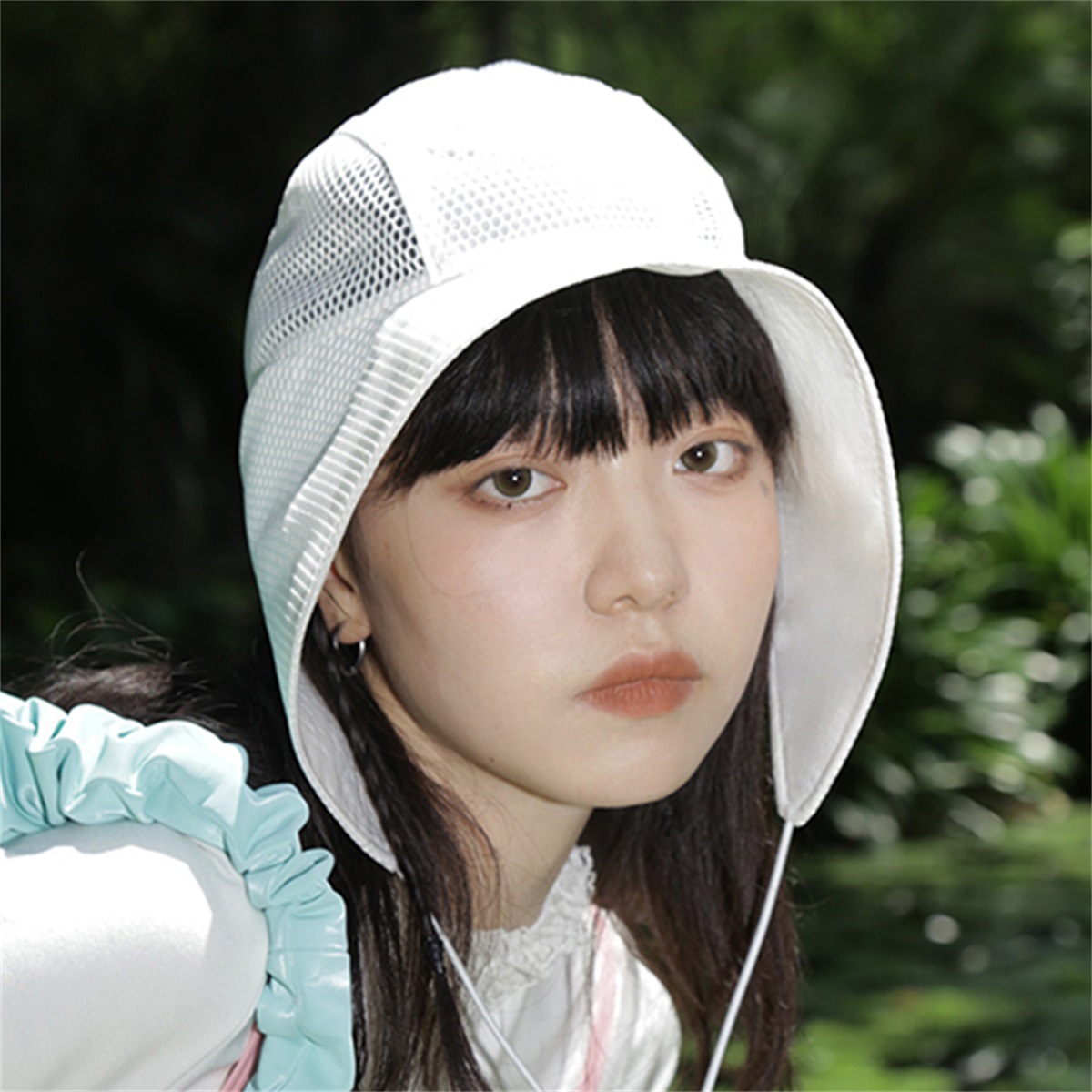 日系设计师款网眼大檐渔夫帽子女夏季户外薄款透气遮阳防晒太阳帽