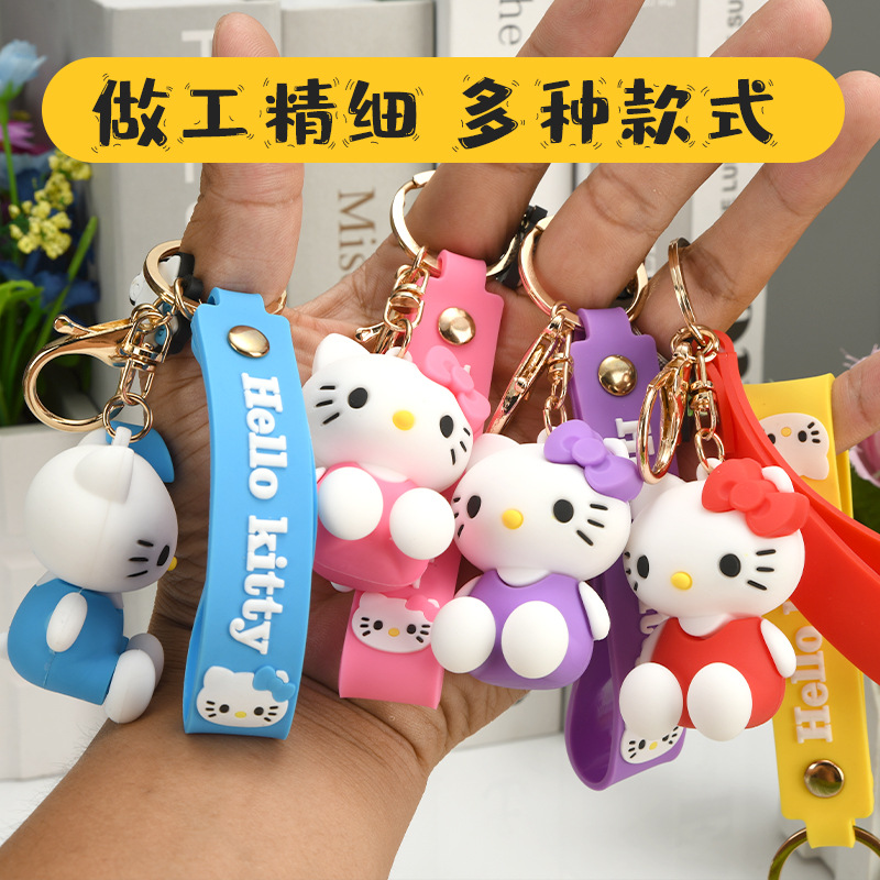 Cartoon Cat Keychain Pendant Doll Pvc Flexible Glue Lovely Bag Pendant Single Doll Car Key Ring Pendant
