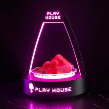 定制LED小吃架发光酒吧KTV水果盘架创意提手铁艺烤漆点心架子跨境