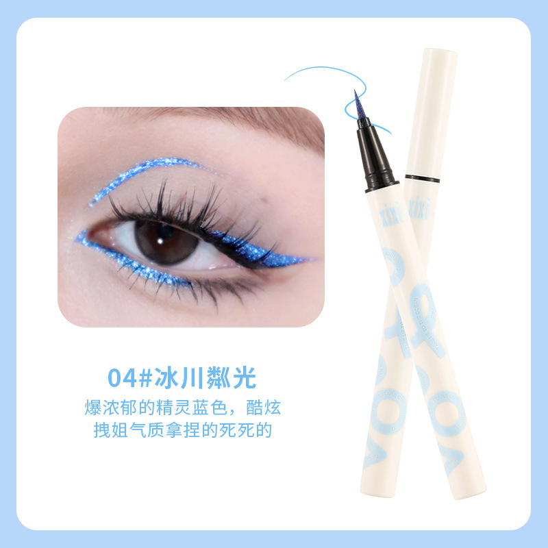 Xixi Punk Metal Diamond in the Debris Eyeliner Beginner Long Lasting Waterproof Not Easy to Smudge Eyelash down to Eye Shadow Pen