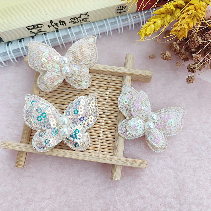 Spring/Summer Fabric Butterfly Cloth Stickers Baby Girl Hairpin Headwear Accessories Fabric Accessories Leggings Accessories