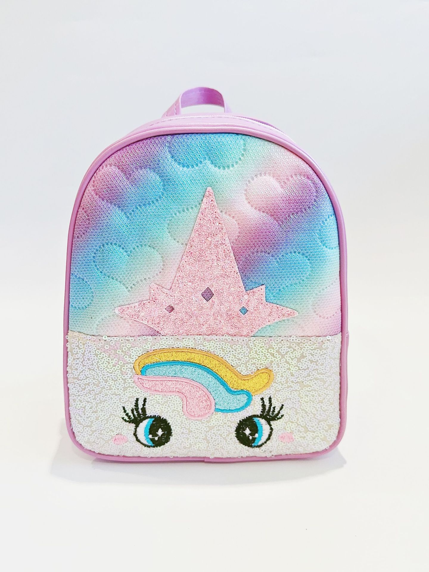 New Quilted Rainbow Unicorn Backpack Cute Casual Children's Small Schoolbag Girls' Fashion Cartoon Backpack