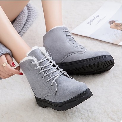 wish亚马逊冬季新款雪地靴女跨境大码保暖女靴子平跟女士棉鞋批发