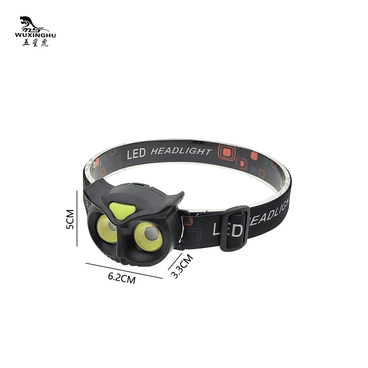 New Outdoor Owl Battery Headlamp Charging Headlamp Red White Light Type-C Charging Port Sports Headlamp