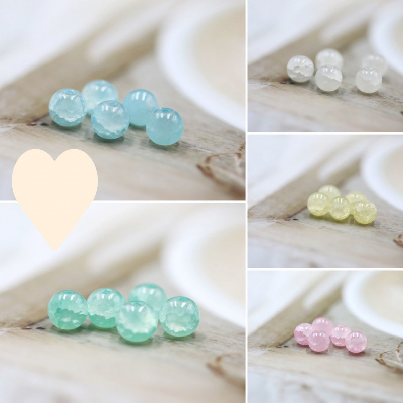 Jade Broken Glass Bead 100 Pieces Price Ice Crack 6/8mm Popular Ornament Accessories Bracelet Necklace Earrings Diy Materials