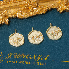 珍珠饰品配件 极简蜜蜂金币挂件 搭配珍珠项链手链吊坠等配件批发