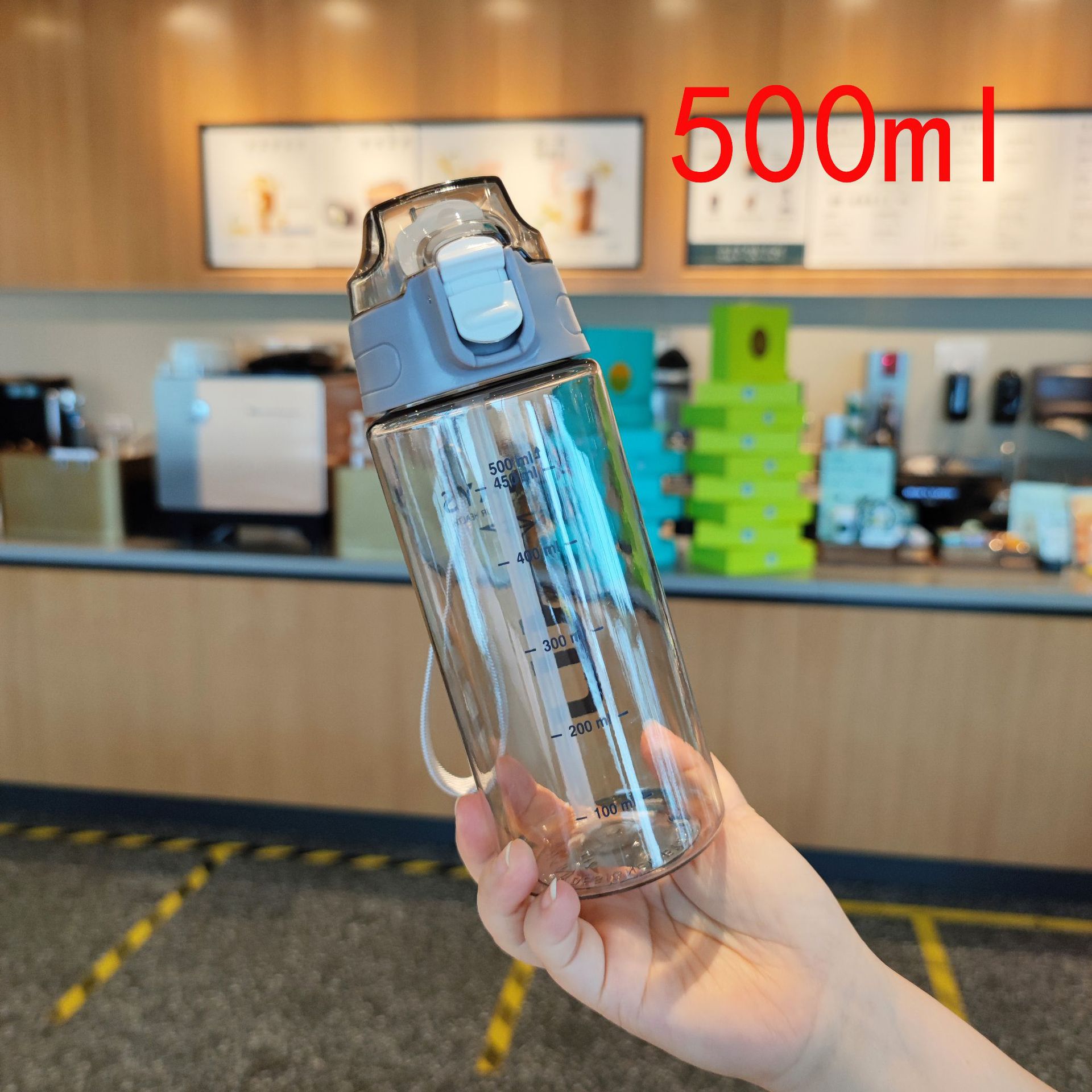 Supermarket Physical Offline Wholesale Duckbill Straw Plastic Cup Sports Bottle Tumbler 600ml Adult Student Water Cup