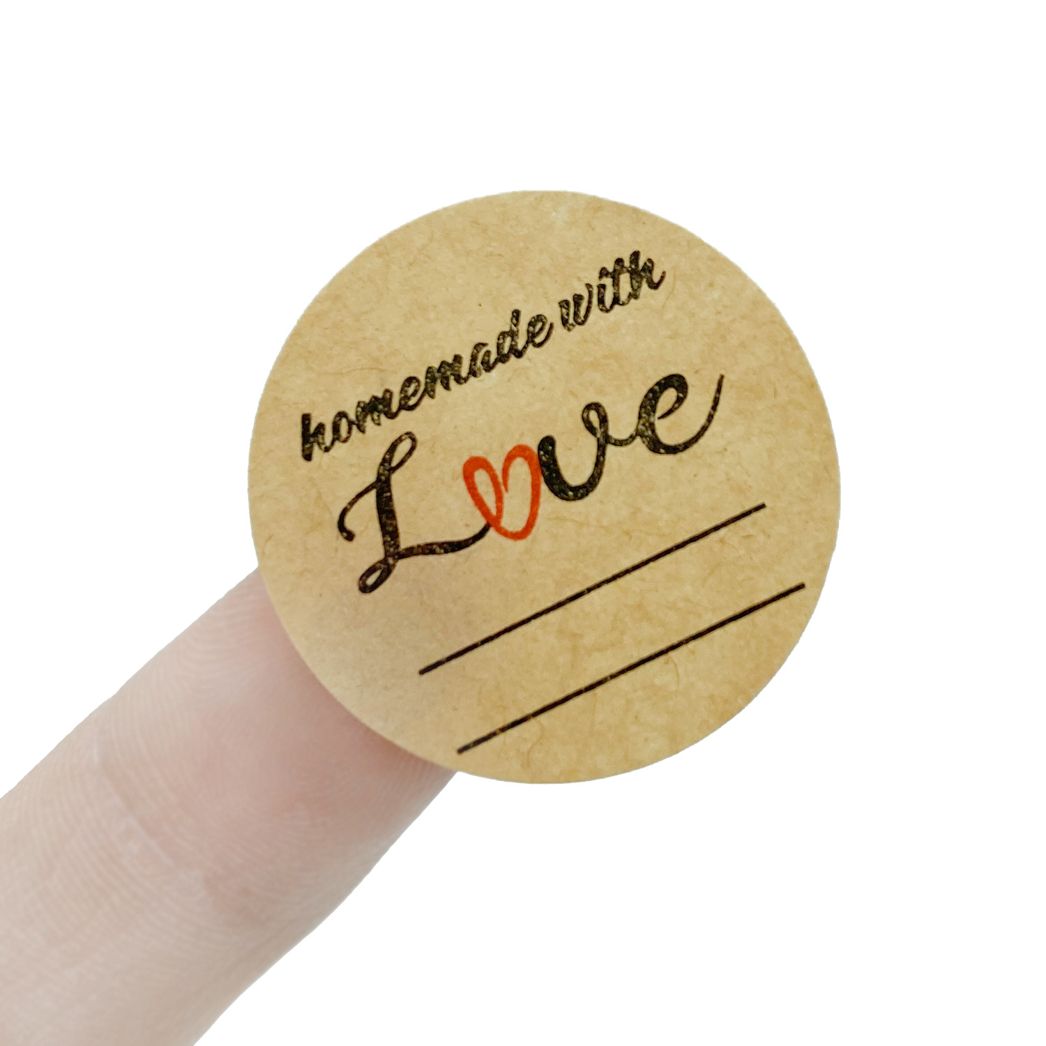 定制进口卷装牛皮纸感谢手工礼物不干胶圆形贴纸手写生日祝福标签