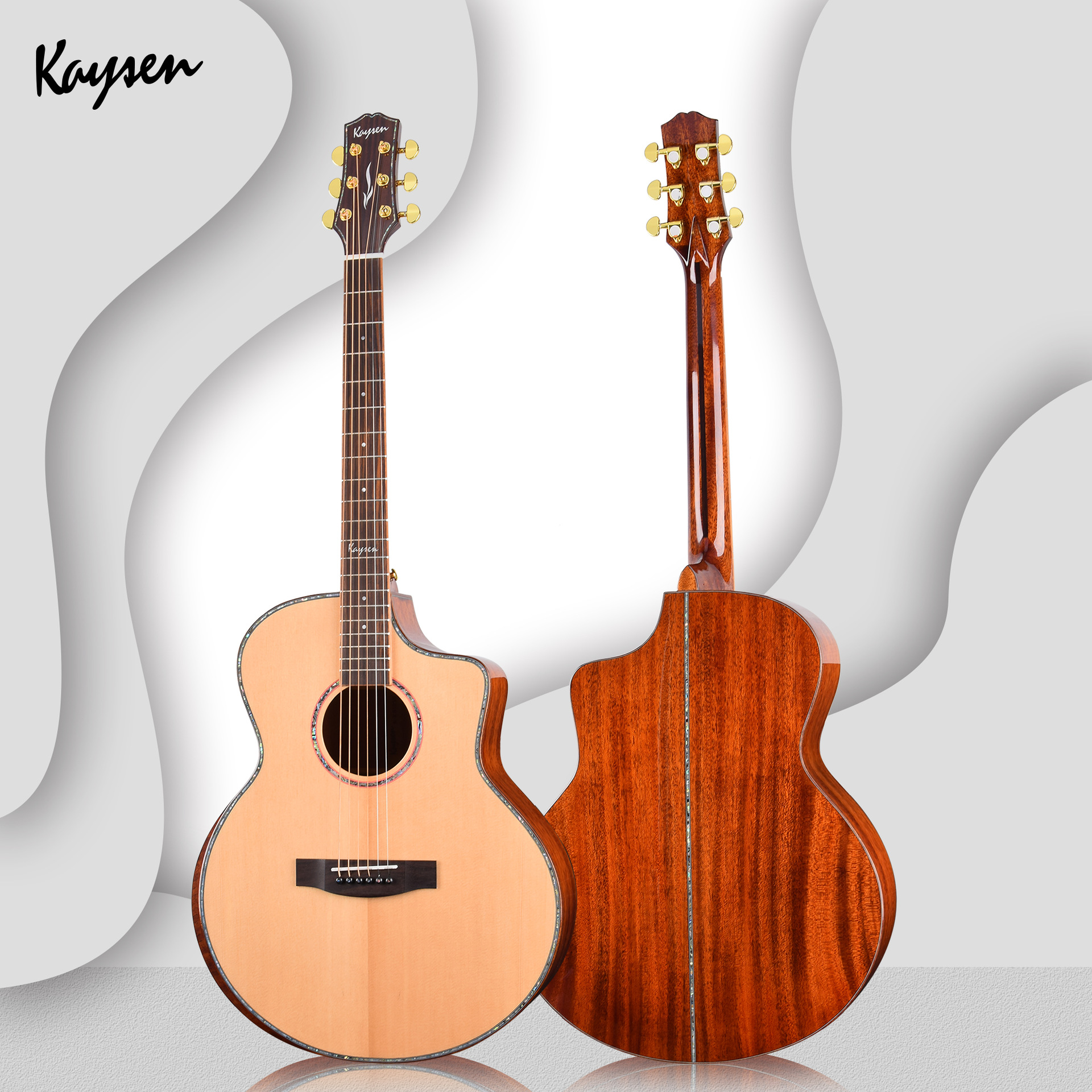 厂家批发41寸全单吉他云杉桃花芯护手吉他jita单板民谣吉他guitar