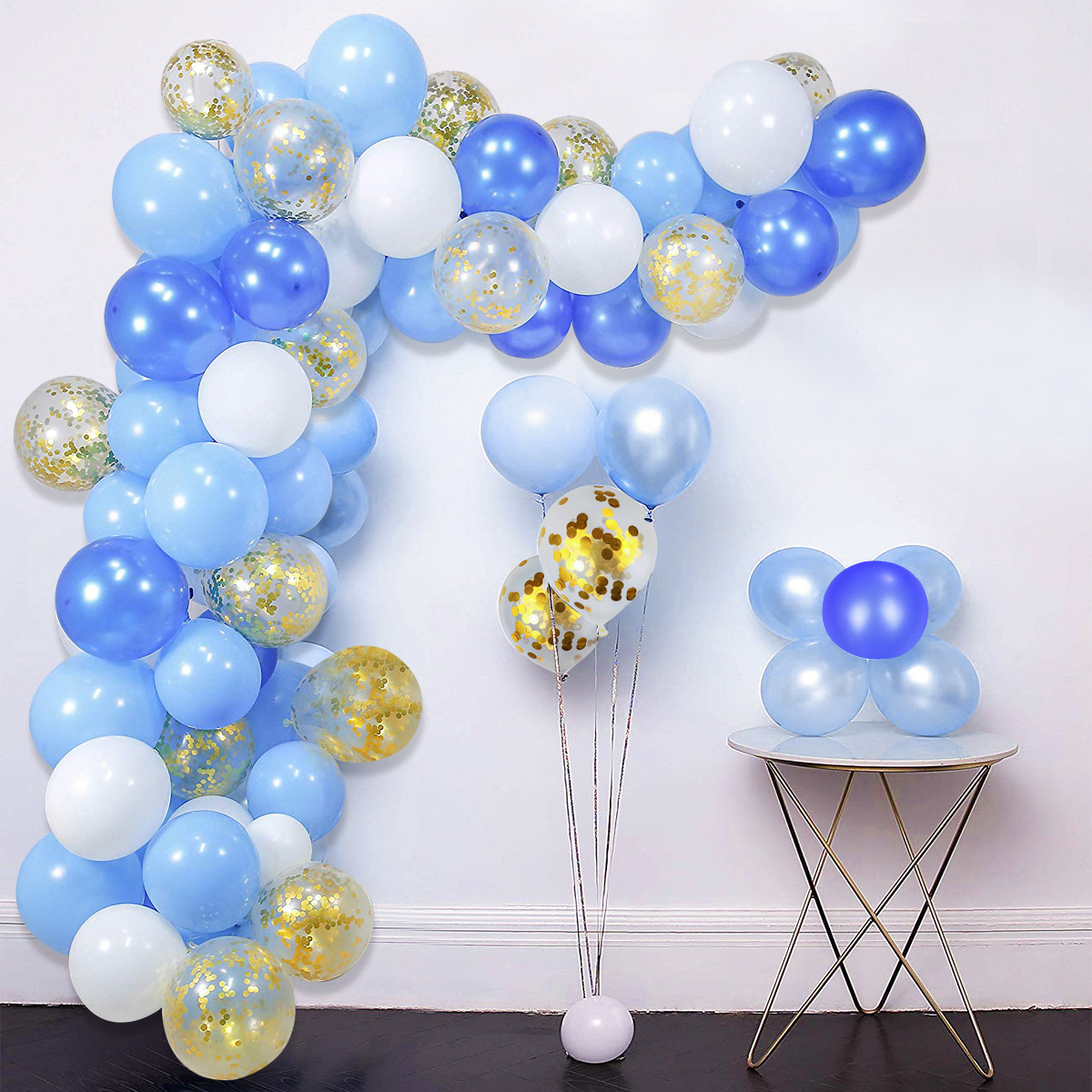 113pcs派队气球不规则链组合套装 渐变气球套装生日布置装饰礼品