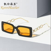 新款时尚方框链条腿墨镜3220 欧美个性小框墨镜 跨境百搭太阳眼镜