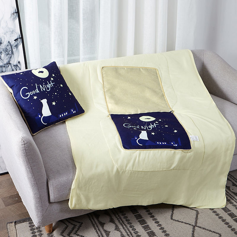 亚麻抱枕被子两用logo礼品靠枕企业广告汽车车载午睡二合一毯子枕