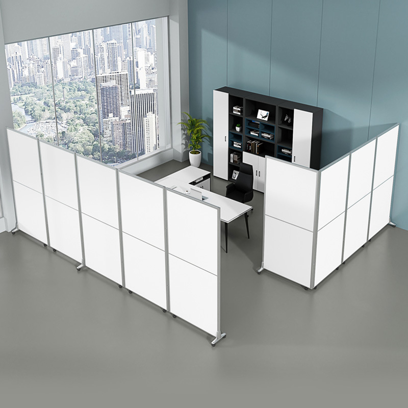 办公室屏风折叠移动隔断墙车间围栏自装可活动遮挡临时隔间隔离板