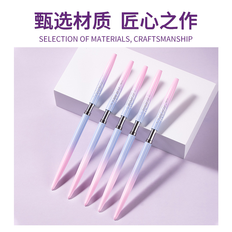 231 gradient pink blue carved heart metal rod 6 pcs pink blue gradient metal rod nail brush uv pen