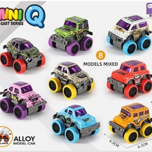 Q版合金迷你卡通工程车小汽车儿童男孩回力车模型益智玩具车套装