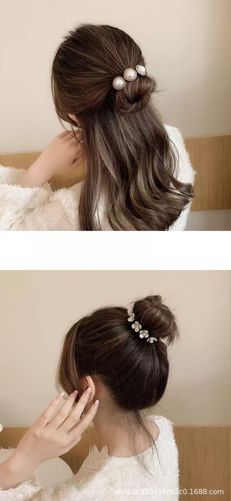 韩国超仙欧根纱花朵丸子头盘发器批发气质网红懒人编发造型神器女