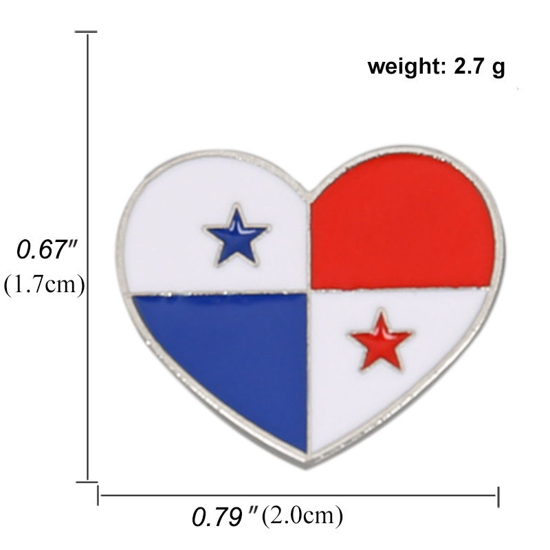 Tourist Souvenir Painting Oil European and American Flag Series Metal Chest Badge Zinc Alloy Brooch Collar Pin New Cross-Border