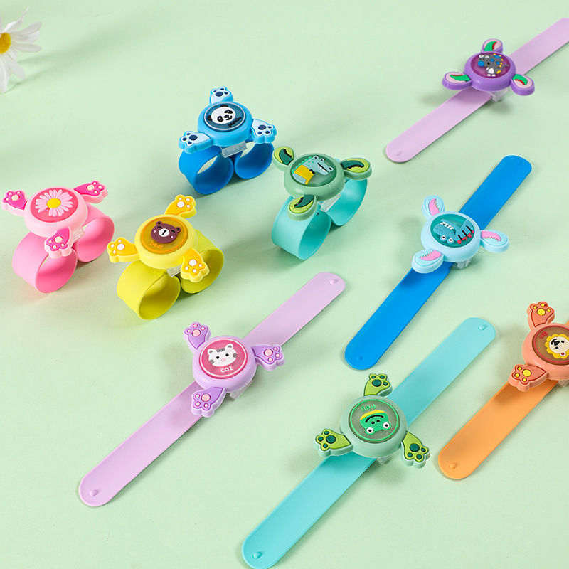 flash rotating gyro children‘s bracelet mosquito repellent watch cartoon luminous snap ring flash stall bracelet