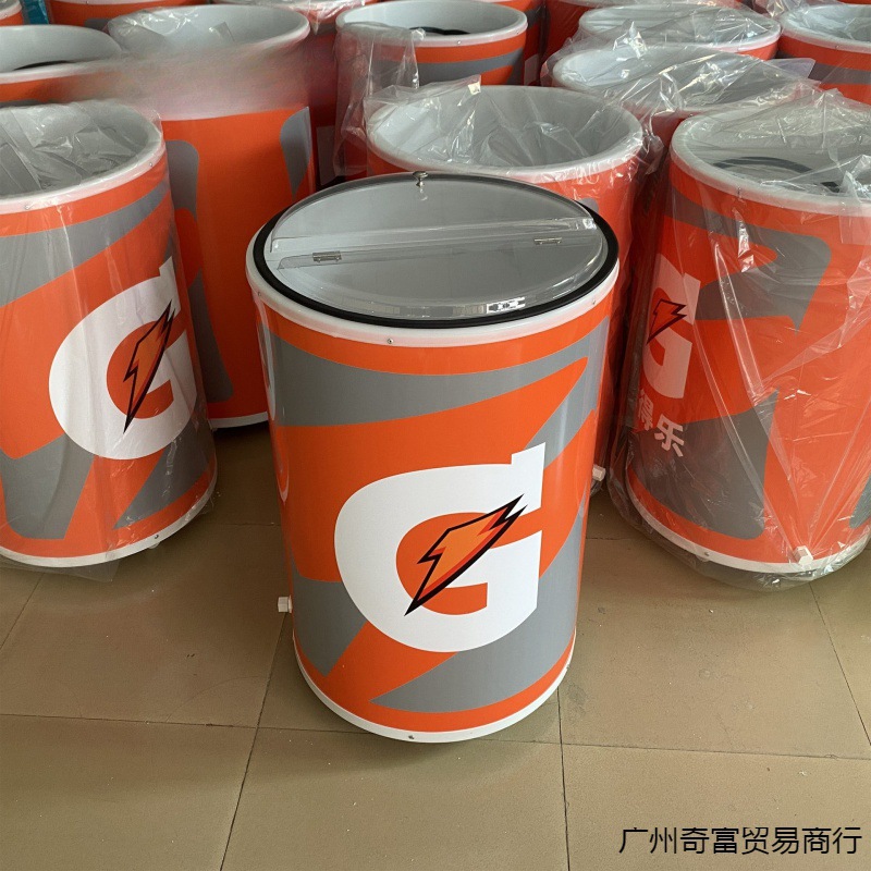 广告冰桶100l塑料圆形宣传冰饮料超市地摊保温户外推广大容量