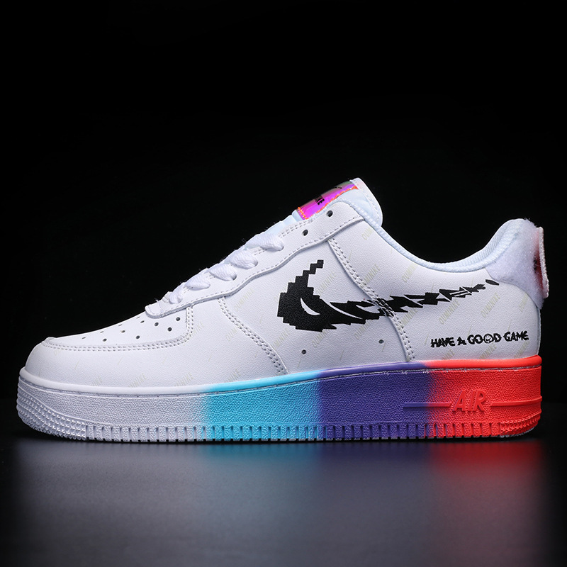 aj男鞋正版官网旗舰空军一号电玩像素开拓者低帮男女情侣板小白鞋