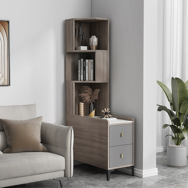 轻奢岩板边几边柜沙发边柜侧边柜小桌子简易家用墙角置物架沙发柜