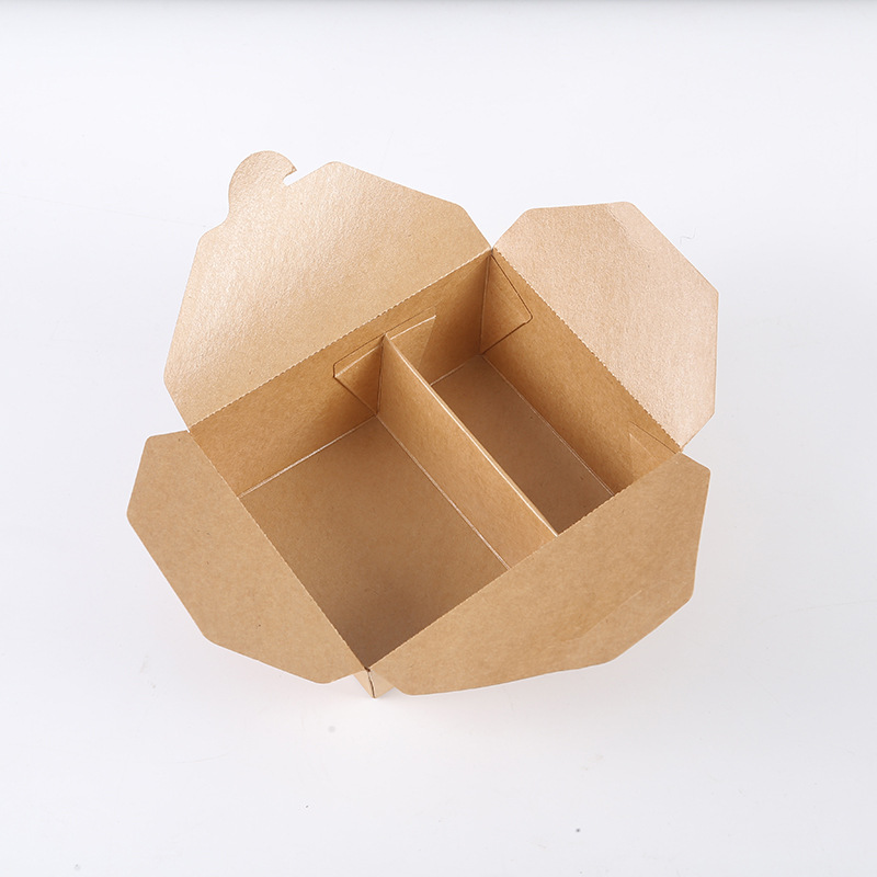 多格纸餐盒三格四格外卖打包纸盒多格快餐盒牛皮纸盒一次性便当盒