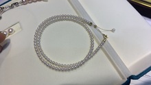 珍珠项链锁骨链3-3.5mm正圆无瑕 18k金扣baby淡水珍珠项链