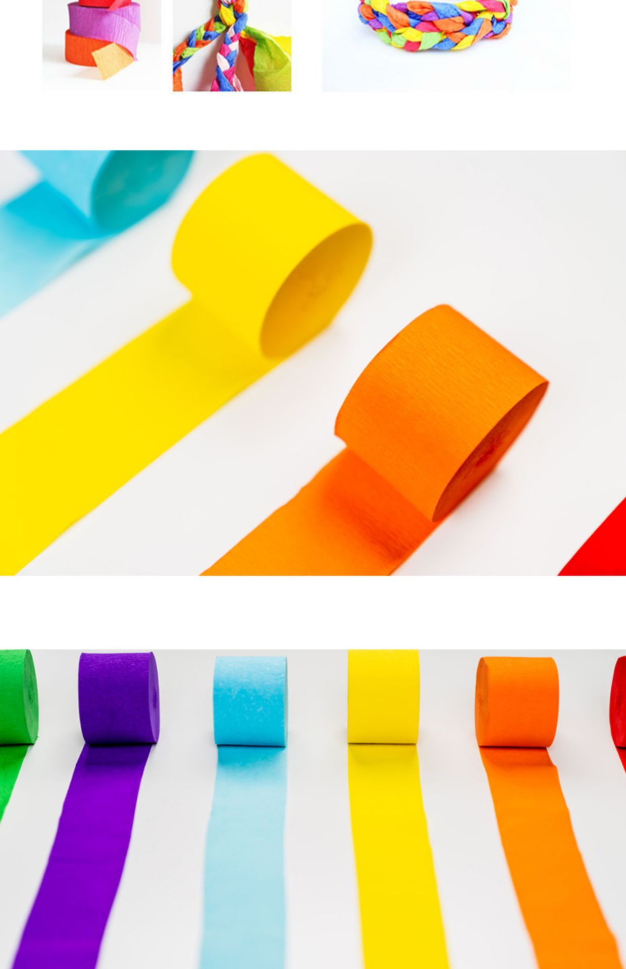 【吉祥道具】彩色皱纹纸拉花褶皱纸卷彩带生日背景墙儿童派对布置