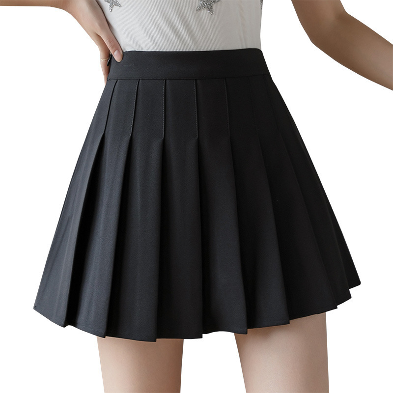Pleated Skirt Skirt Female Summer JK White 2024 New Korean Style High Waist Skirt Female Autumn and Winter plus Size Solid Skirt