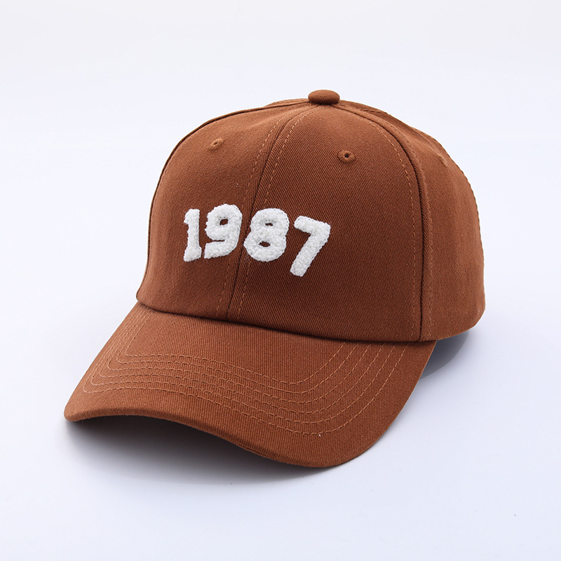 韩国简约百搭1987数字棒球帽子男女春夏遮阳复古休闲显脸小鸭舌帽