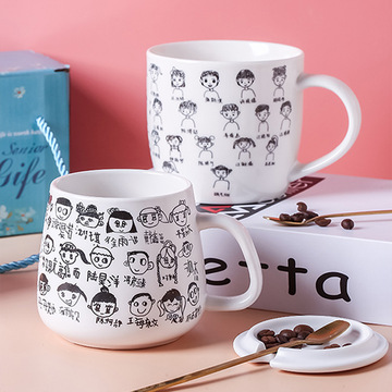 幼儿园毕业杯子陶瓷杯手绘头像毕业纪念杯陶瓷杯 印照片水杯家用