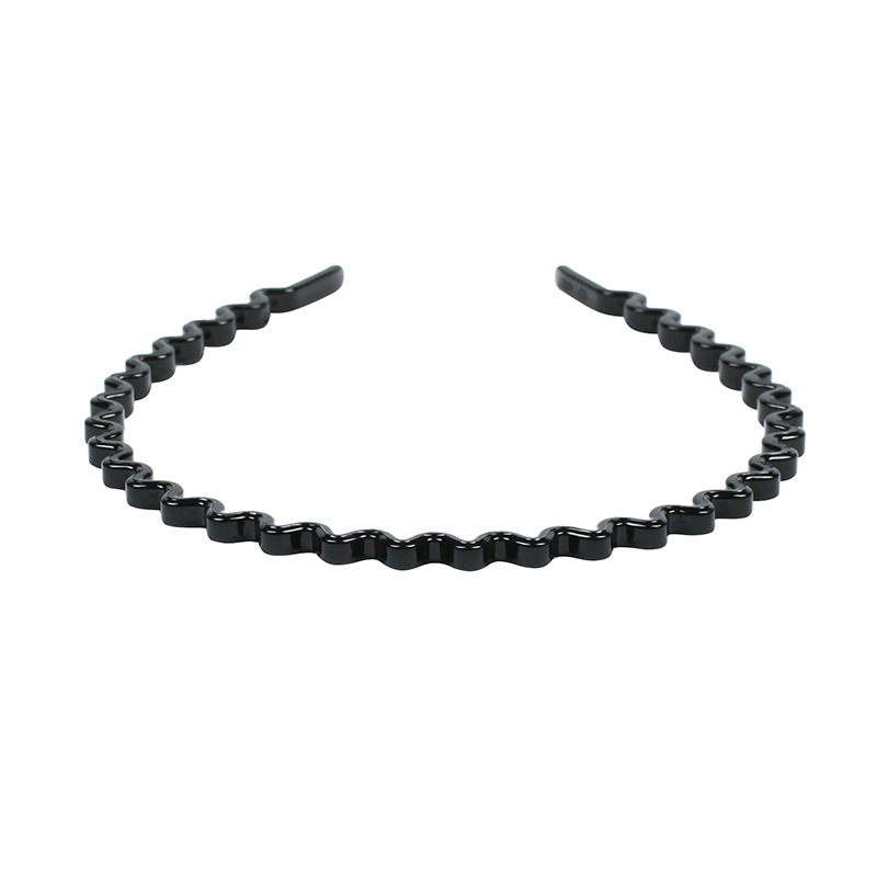 Zhuoming Simple High Quality Slim Hair Hoop Black Coffee Toothless Wave Headband Unisex Headband