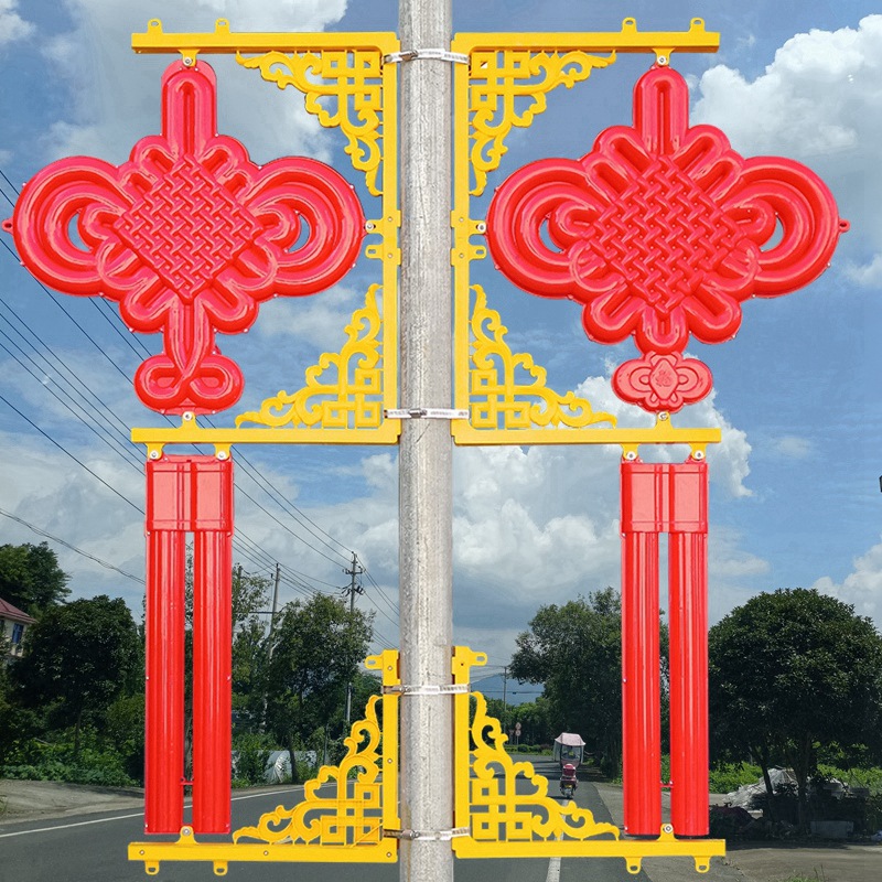 太阳能道路景观灯路灯中国结led灯笼 新农村装饰户外防晒发光灯杆