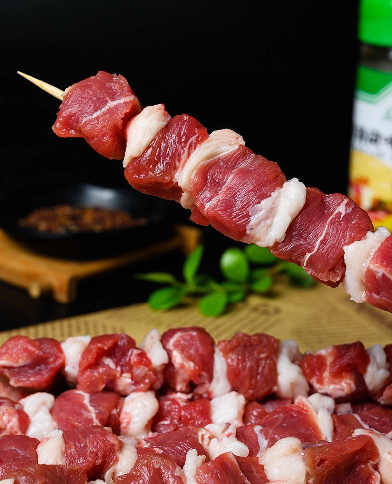 内蒙古羔羊肉串半成品羊腰子大草原板面筋新鲜绵羊大串羊肉串批发