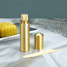 黄铜牙签筒新款创意户外旅行便携式高档轻奢个性金属工艺品牙签盒
