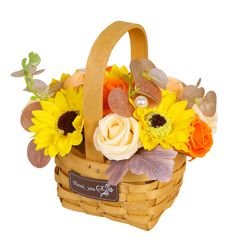 跨境创意新品 手工制作diy居家花艺香皂花篮教师节父情节礼物