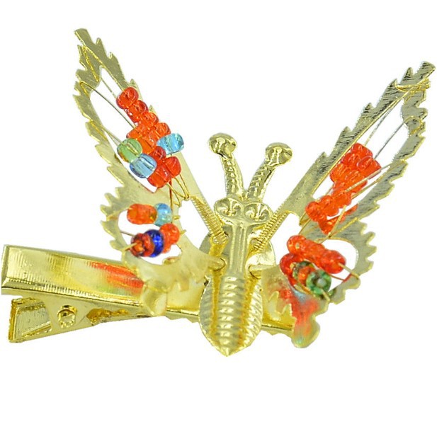 蝴蝶发卡怀旧抖动颤蝶老式小女孩儿童会动的蝴蝶发夹小时候发饰