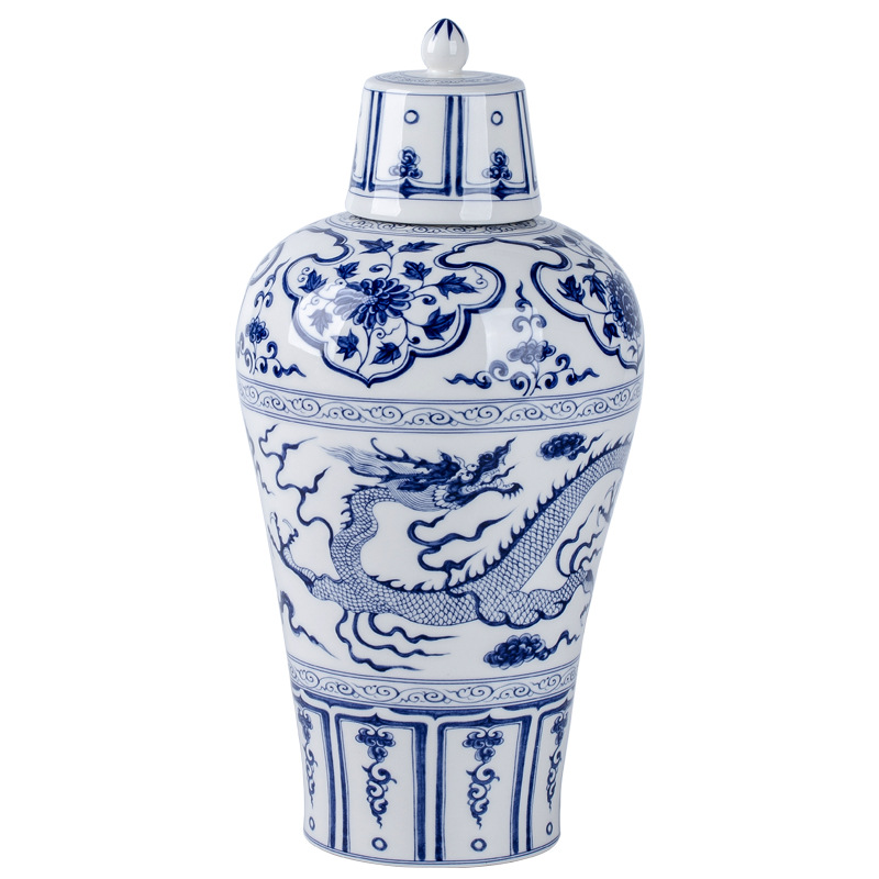 元青花将军罐景德镇陶瓷酒瓶1/3/5/10/20斤装仿古家用密封空酒壶