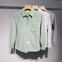 山力达迪设计感条纹口袋长袖男士衬衫2023春秋季新款韩版衬衣寸衣