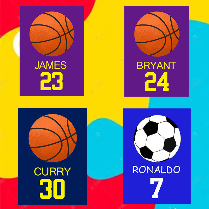 纸浆画材料足球篮球美术课diy手工科比库里手绘装饰画带画框科比