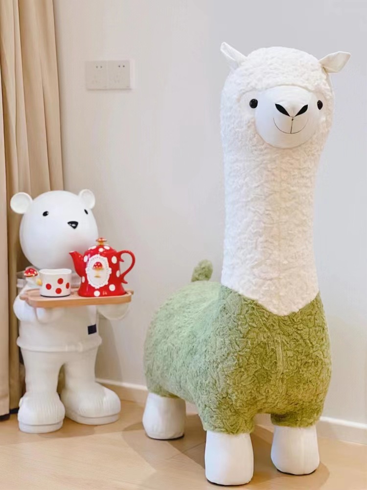 Alpaca Stool Factory Wholesale Animal Doll Stool Trending Cartoon Bench Seat Source Worker Direct Sales