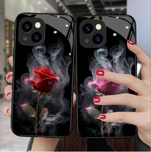 烟熏红玫瑰适用vivox90手机壳x50钢化玻璃s16y52s/y73气质s12