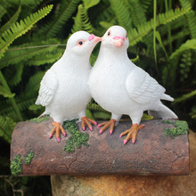 仿真鸽子摆件树脂白鸽雕塑信鸽对鸽小鸟工艺品户外花园庭院装饰品