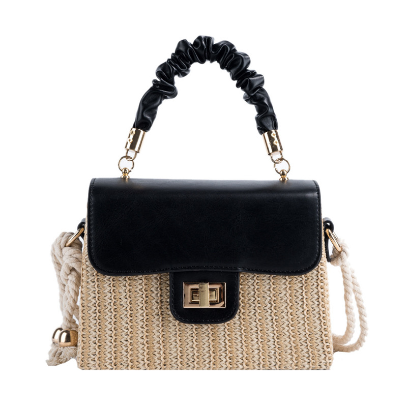 This Year's Popular Straw Woven Bag 2022 Winter New Women's Bags Western Style Hand Messenger Bag Shoulder Woven Small Square Bag