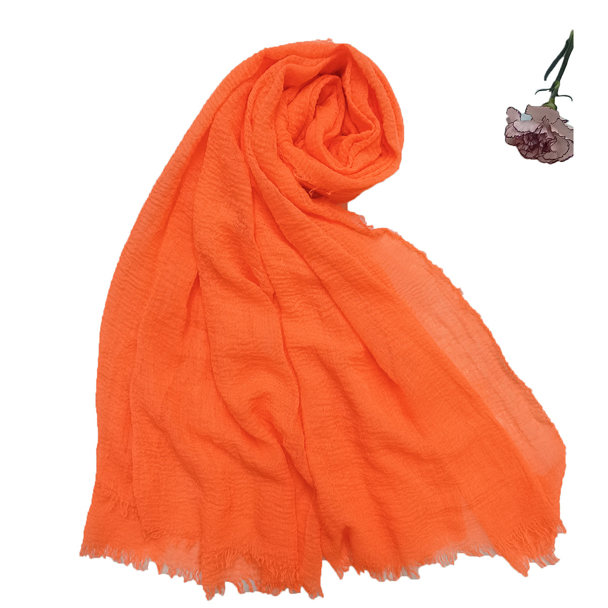 New European and American Export Exclusive for Cross-Border Fluorescent Cotton Linen Shawl Scarf
