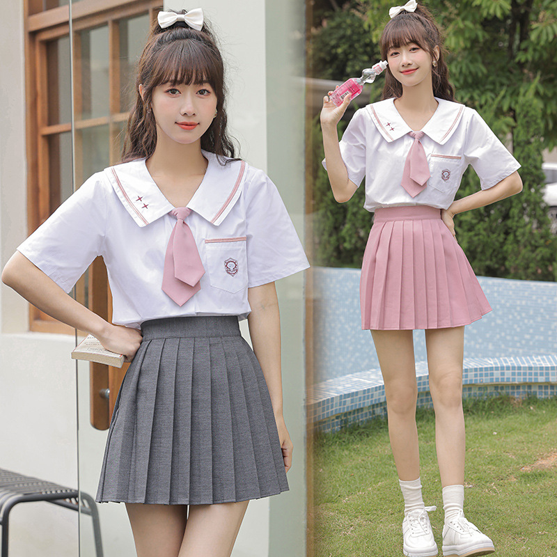 jk制服裙正版日系学院风甜美百褶裙子水手服套装连衣裙女夏781