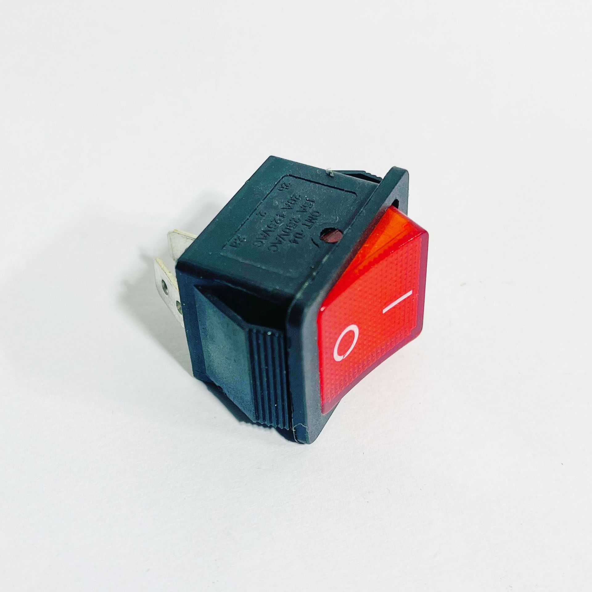 电动喷雾器电源开关 船型方开关圆形按钮总开关带线两脚 充电插座