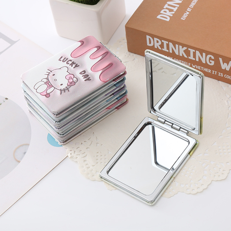 Sanrio 3d Expansion Three-Dimensional Mirror Cute Clow M Melody Pacha Dog Pu Square Mirror Foldable Double-Sided Mirror