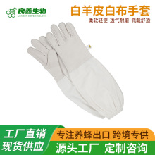 优质防护手套 白色羊皮手套 透气羊皮手套 出口型防蜂手蜂具批发
